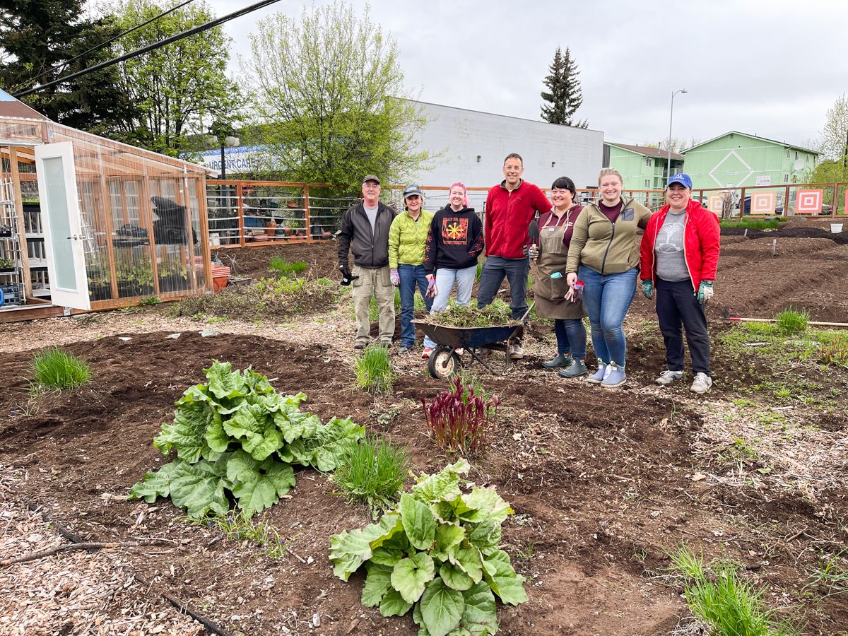 DWT Anchorage volunteers at the farm