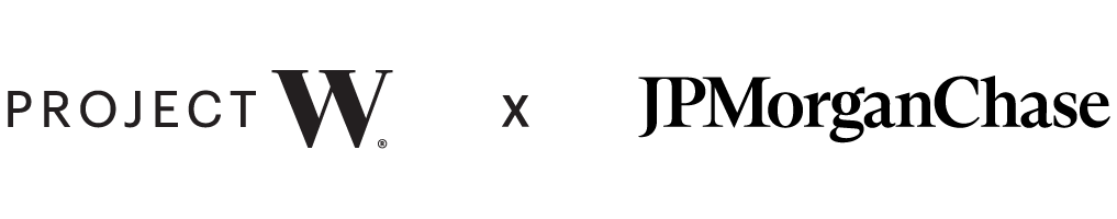 Logo lockup: Project W × JPMorgan Chase