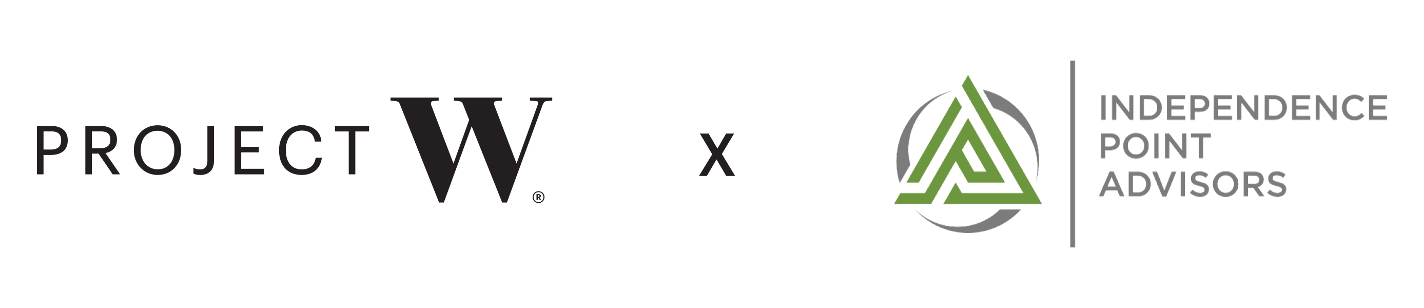 Logo lockup: Project W × Independence Point Advisors
